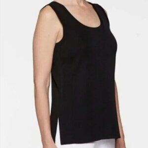 Exclusively Misook Black Knit‎ Sleeveless Tank Women's XS Ribbed Quiet Luxury